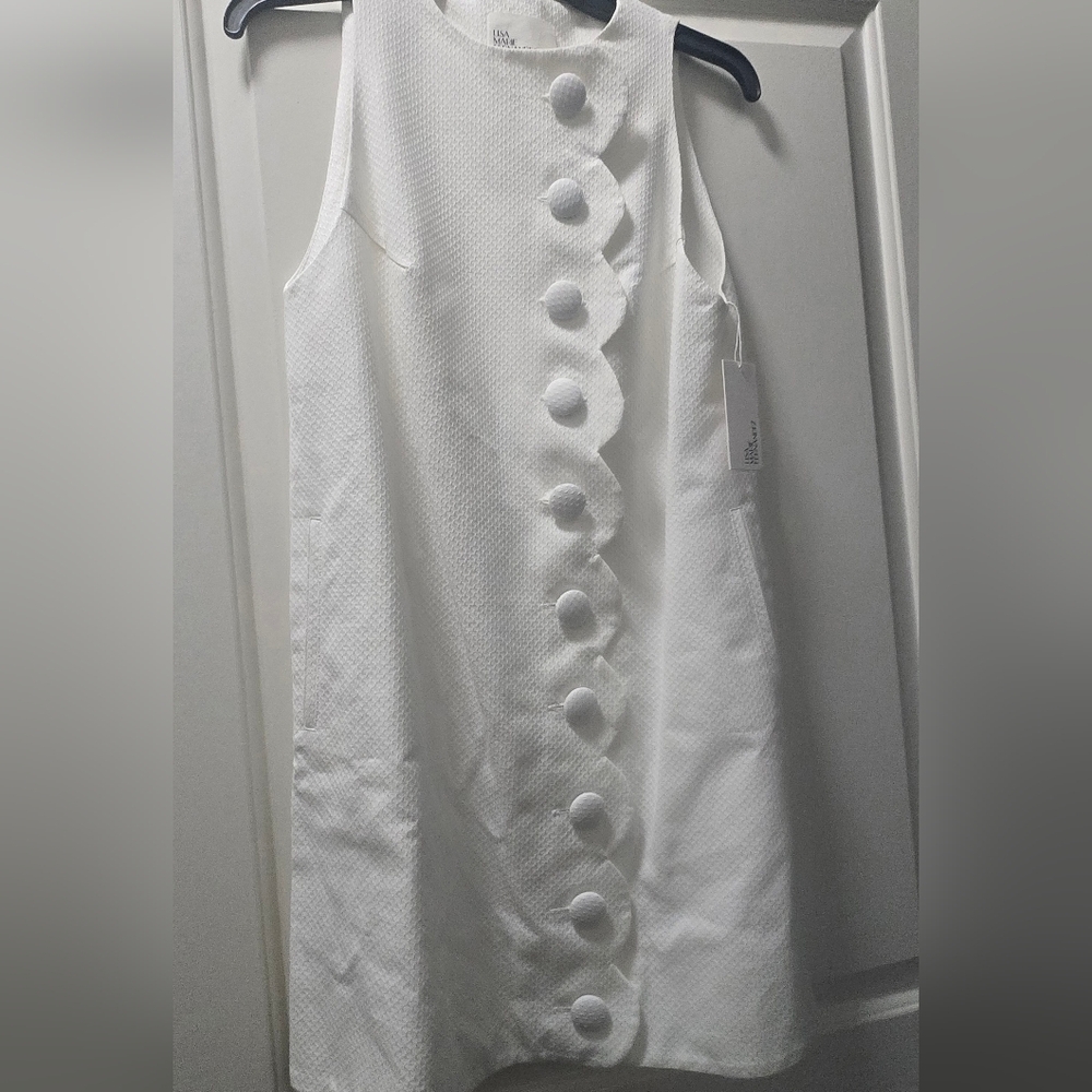 Lisa Marie Fernandez White Dress with Button Details NWT 0